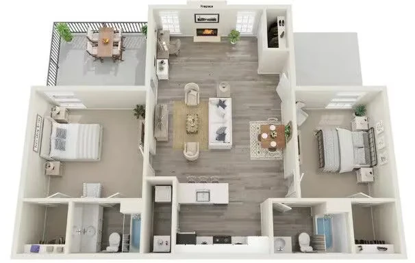 2 Bedroom Upgraded 232 floor plan